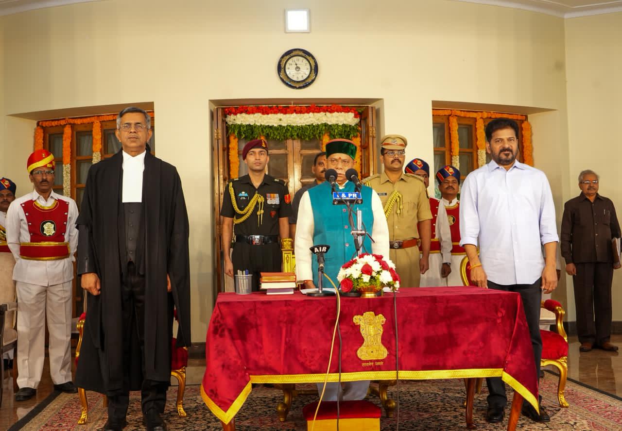 Shiv Pratap Shukla takes oath as the new Governor of Telangana.