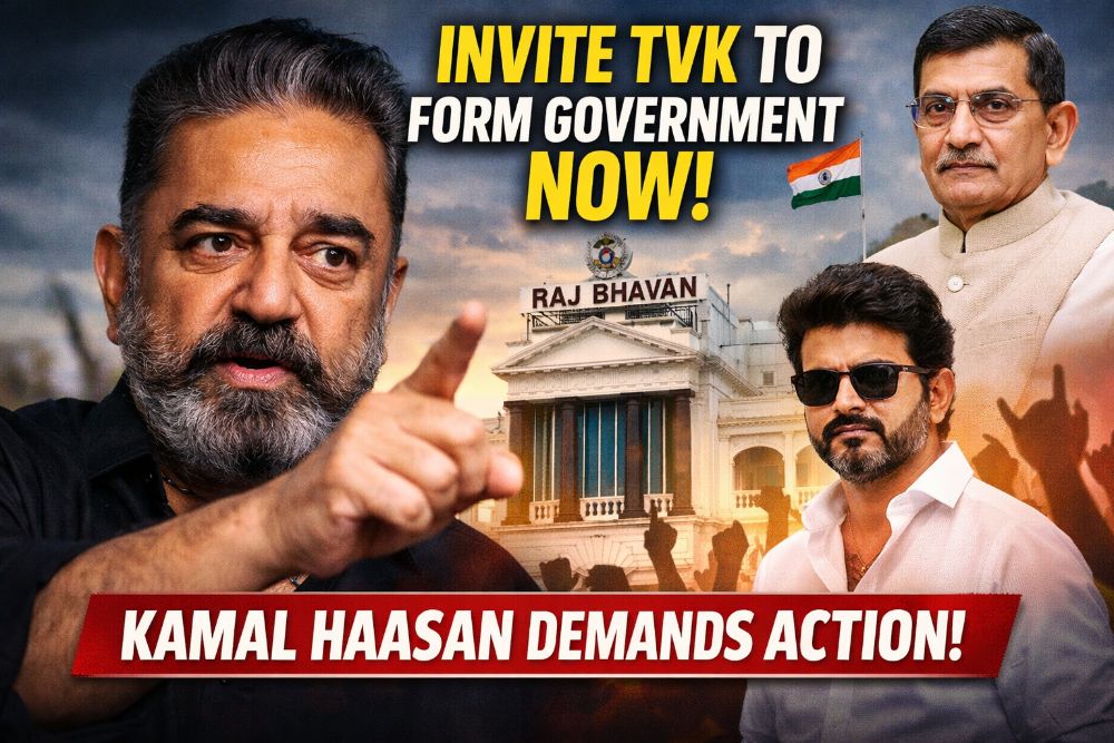 “Governor Must Immediately Invite TVK to Form Government”: Kamal Haasan Sparks Political Storm in Tamil Nadu
