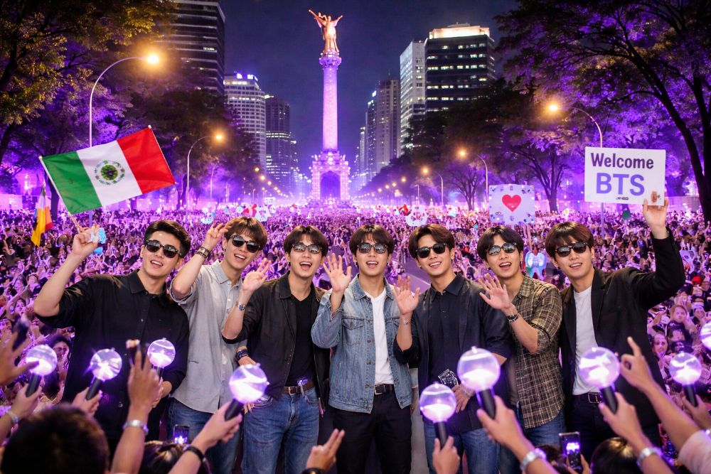 BTS Receives Grand Welcome in Mexico, ARMY Turns the City Purple
