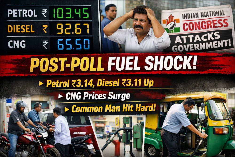 Fuel Price Shock After Elections: Petrol, Diesel and CNG Rates Hiked Across India
