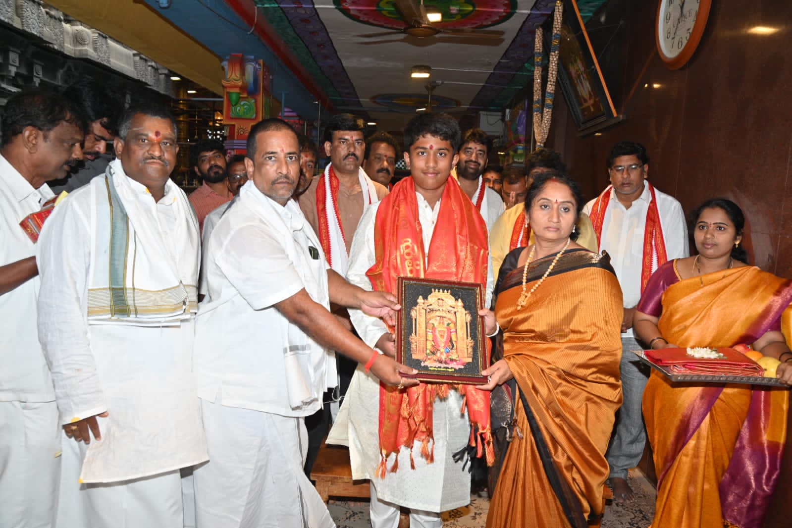 Minister S. Savita visited Kanaka Durga Temple along with her son.
