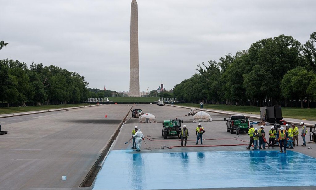 Trump Showcases Revamped Lincoln Reflecting Pool, Highlights Monumental Scale
