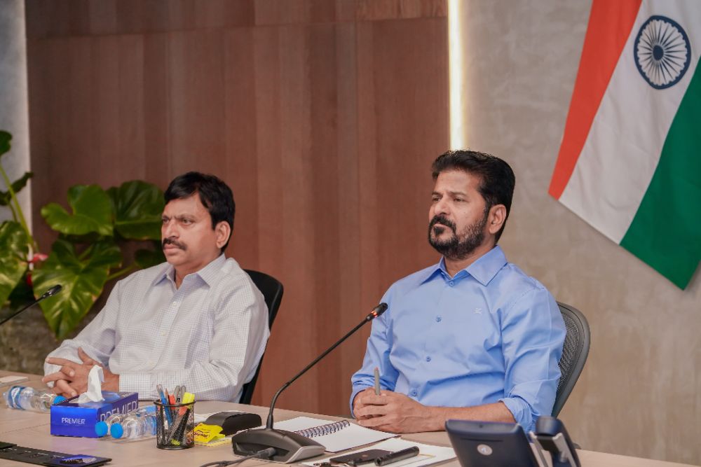 Chief Minister Revanth Reddy conducts a high-level review of the Musi Riverfront development works in Hyderabad.