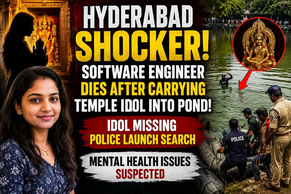 Hyderabad Shocker: Woman Software Engineer Dies After Carrying Temple Idol Into Pond; Police Launch Search for Missing Idol