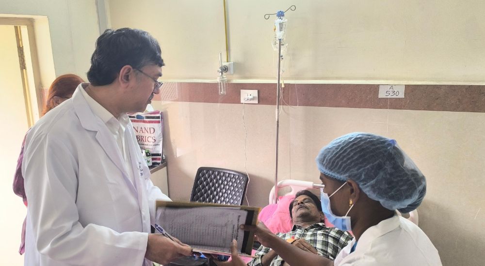 NIMS Director Rahul Devaraj Personally Visits Senior Journalist Amarendar Rao, Enquires About His Health